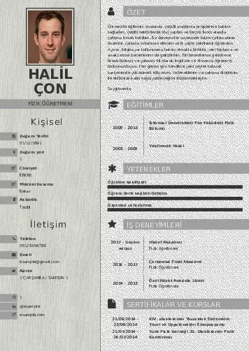 Fizik Öğretmeni CV Örnekleri cv indir